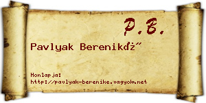 Pavlyak Bereniké névjegykártya